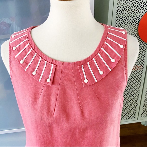 Boden Beaded Embellished Collar Blouse in Coral - Picture 3 of 10